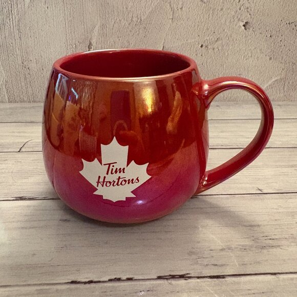 Tim Hortons Red Iridescent Mugs Maple Leaf  2020 x 2 (SKU: 190MI) - Picture 2 of 10